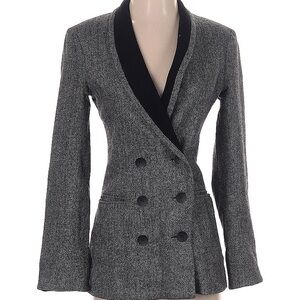 Gray Double-Breasted Blazer